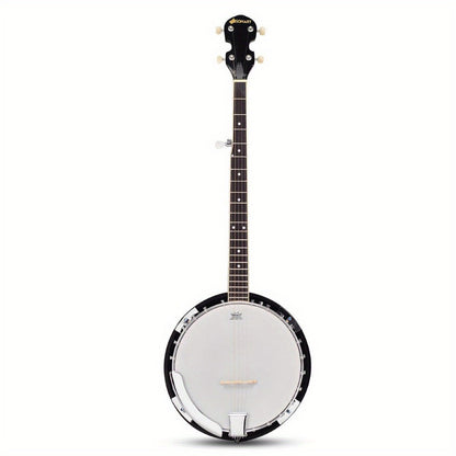 5-String Closed-Back Banjo, 24-Bracket Beginner Instrument with Case
