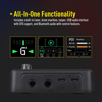 Guitar Multi-Effects Processor, USB-C, USB, SONICAKE for Guitar Or Bass Tone Shaping