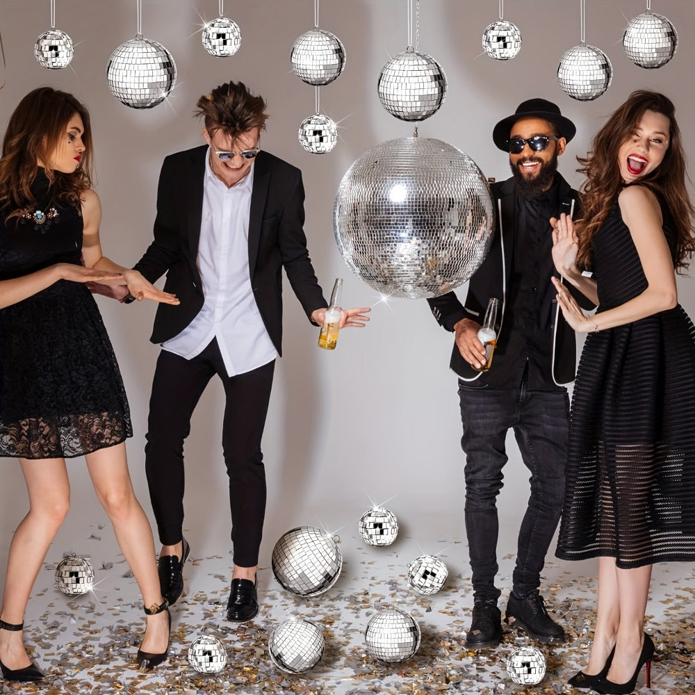 Disco Ball Decoration, 74pcs, Different, Sizes for Disco-Themed Parties