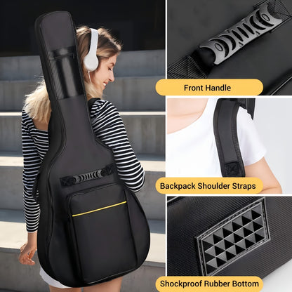 Guitar Case, Adjustable, 39 Inch, Inch, Backpack, Acoustic for Storage and Travel