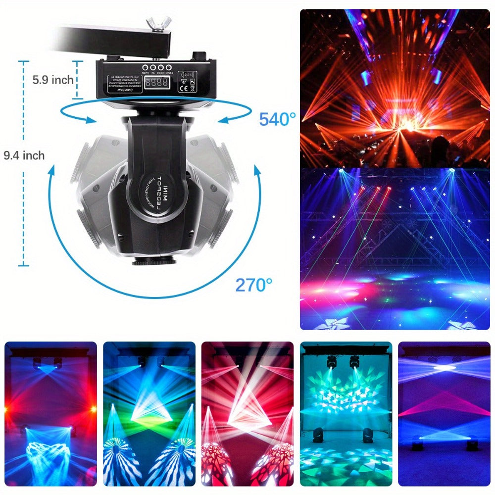 Moving Head DJ Light, RGBW, DMX Control, LED, Party for Stage and Party Lighting