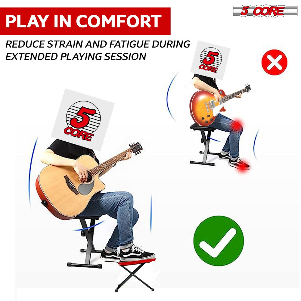 Guitar Footstool, Foldable, Adjustable for Supporting Classical Or Acoustic Guitar Posture