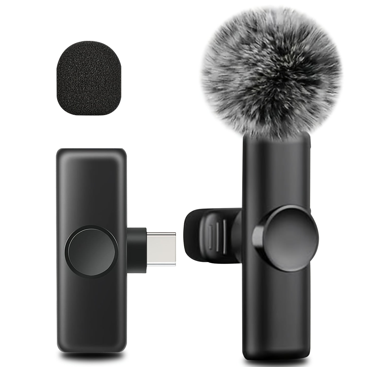Items! Wireless Microphone, Professional Noise Cancelling Clip on Mic, USB-C Rechargeable, Plug And Play, Suitable for Content Creator Equipment, Video Recording, Interviews, Gaming Mic, Singing Microphone, Phone Microphone