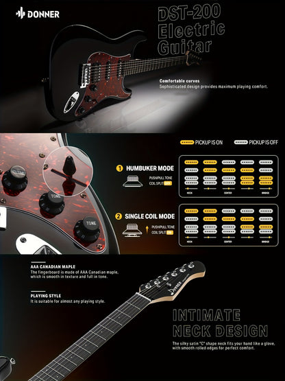 Electric Guitar, 39 Inch, Donner, Inch, Designer for Lessons and Practice