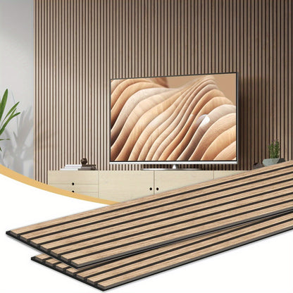 [Wall Panels Decor] SUPEASY 2Pack 92.52" X 11" Wall Panels for Interior Wall Decor, Wood Panels for Wall And Ceiling, 3D Wood Slat Wall Panel/Fluted Sound Absorbing Panel