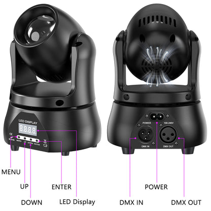 40W LED Moving Head Stage Lighting, Disco Light Beam RGBW Light Effects DJ Party Light with DMX512 for Wedding Halloween Party Disco KTV