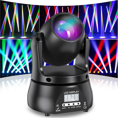40W LED Moving Head Stage Lighting, Disco Light Beam RGBW Light Effects DJ Party Light with DMX512 for Wedding Halloween Party Disco KTV