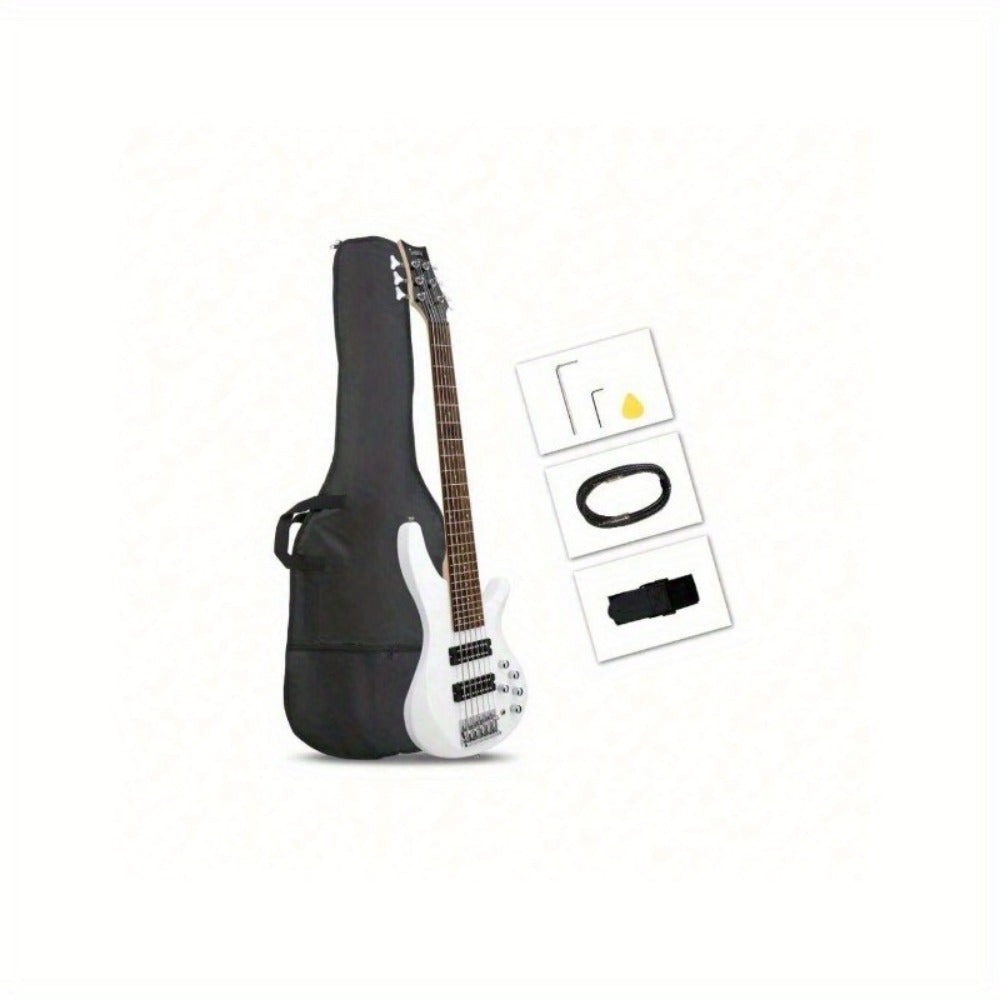 Electric Bass Guitar, Adjustable, 44 Inch, White, Inch, GIB for Lessons and Practice