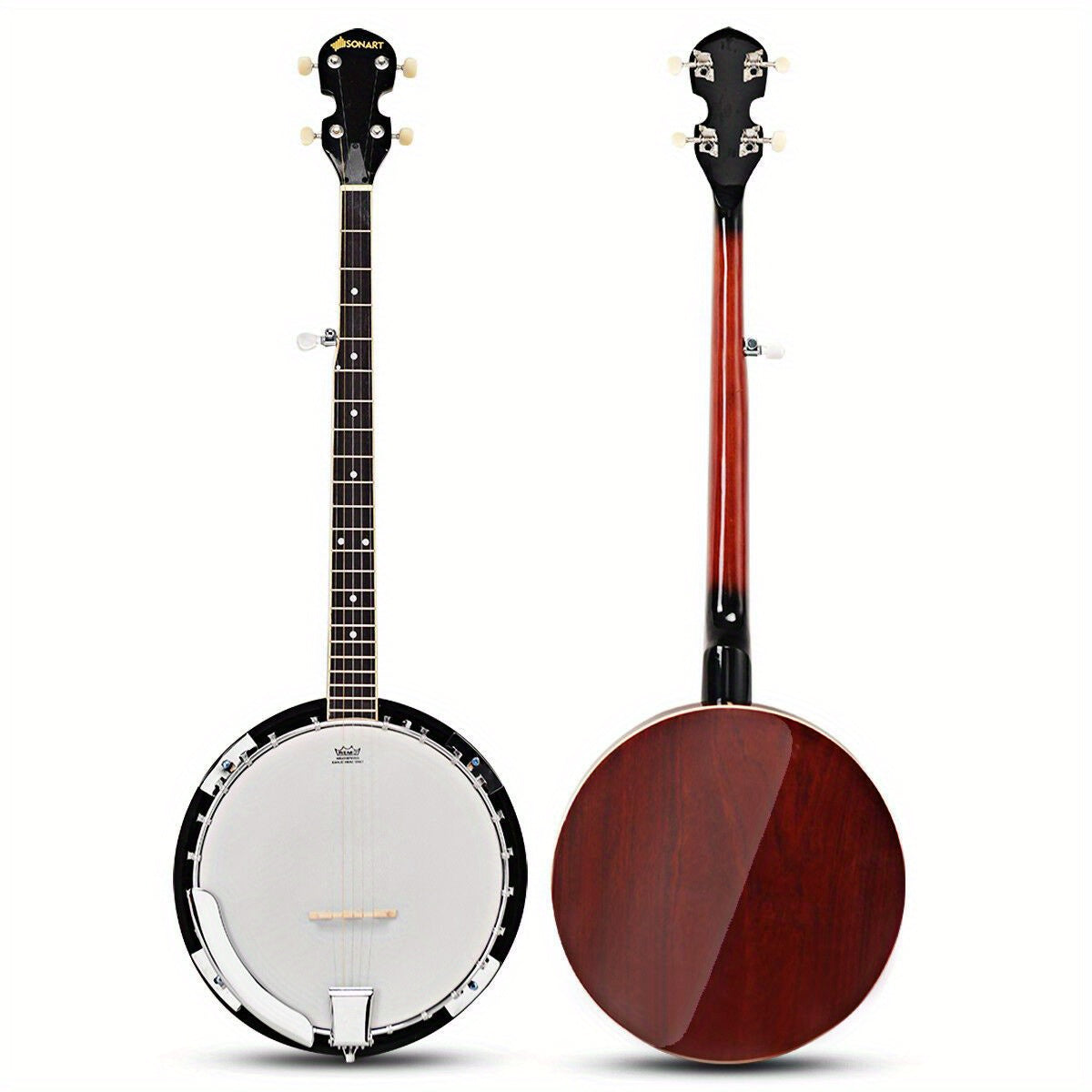 MULTIGOT 5-String Geared Tunable Banjo 24 Brackets Closed Back Remo Head W/Case, Valentine'S Day Gifts