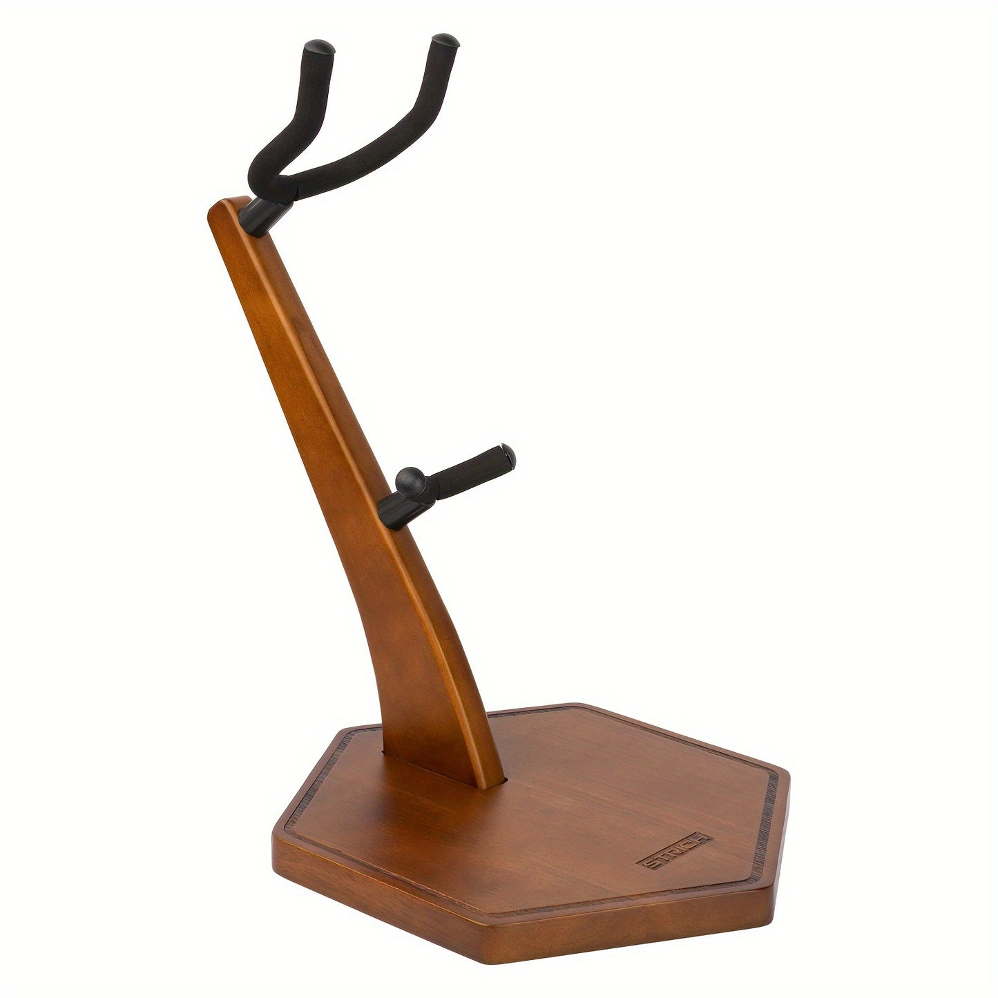 STRICH FH-4 Solid Walnut Wood Saxophone Stand - Durable Handcrafted Floor Holder for Alto And Tenor Saxophones with a Weighted Base for Improved Stability And Visual Appeal - High-Quality Wooden Display And Storage Option