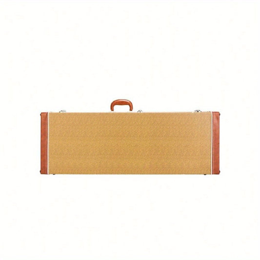 Electric Guitar Case, Square Guitar Case, Universal Guitar Case, ST TL Flame 170 Type, Suitable for SG Guitar, Thickened PVC Material, Yellow, Strong And Wear-resistant, Anti-bump Instrument Protection Box, Essential for Travel And Performance