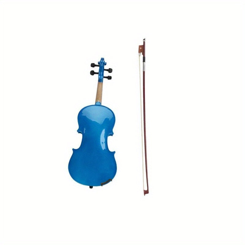 4/4 Full Size Basswood Violin for Beginners with Case, Bow, Rosin - Solid Construction Student Starter for Adults (Blue/Pink/Green/White)