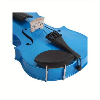 4/4 Full Size Basswood Violin for Beginners with Case, Bow, Rosin - Solid Construction Student Starter for Adults (Blue/Pink/Green/White)