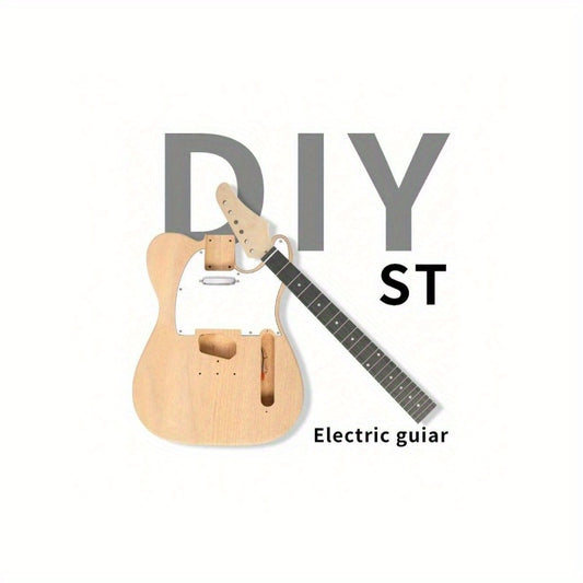 DIY Mahogany Body Electric Guitar, Including Body + Neck + Pickup + Hardware, Handmade Assembly Kit, Christmas Gift, Adult Practice for Beginners