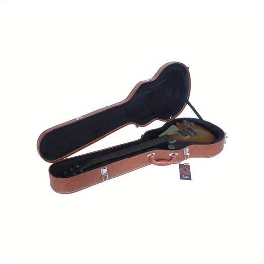 Hard-Shell Electric Guitar Case for GLP Style Electric Guitar Bulge Surface Brown