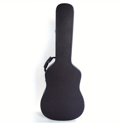 Protect Your Acoustic Guitar in Style! Microgroove Flat Black Hardshell Case, 39" And 41" Sizes, Fits Most Folk Guitars