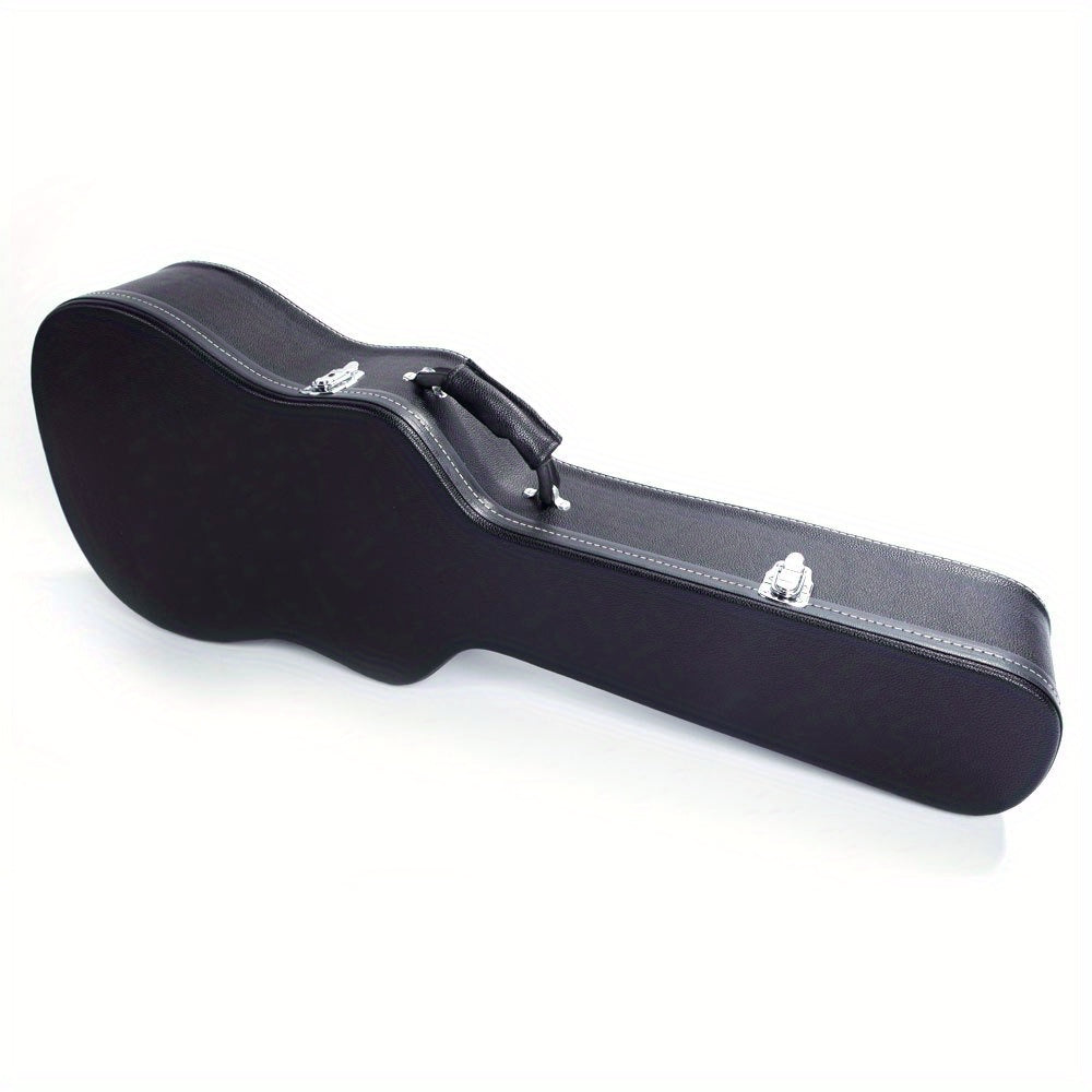 Protect Your Acoustic Guitar in Style! Microgroove Flat Black Hardshell Case, 39" And 41" Sizes, Fits Most Folk Guitars