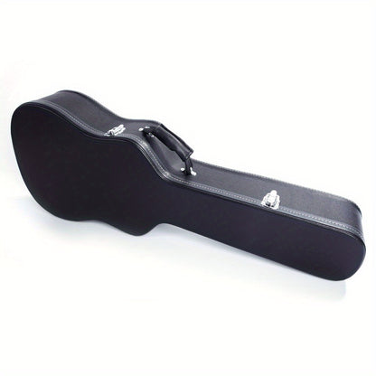 Protect Your Acoustic Guitar in Style! Microgroove Flat Black Hardshell Case, 39" And 41" Sizes, Fits Most Folk Guitars
