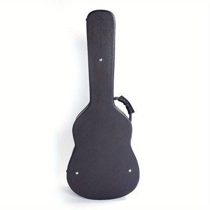 Protect Your Acoustic Guitar in Style! Microgroove Flat Black Hardshell Case, 39" And 41" Sizes, Fits Most Folk Guitars