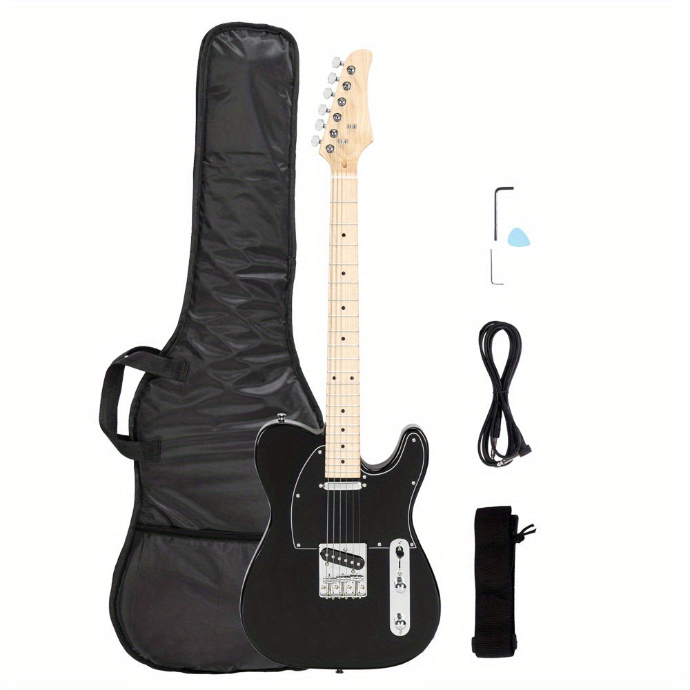 Maple Fingerboard Electric Guitar with SS Pickup, Black