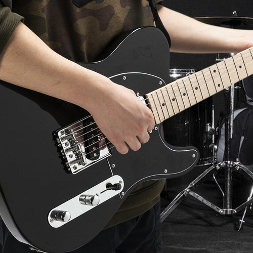 Maple Fingerboard Electric Guitar with SS Pickup, Black