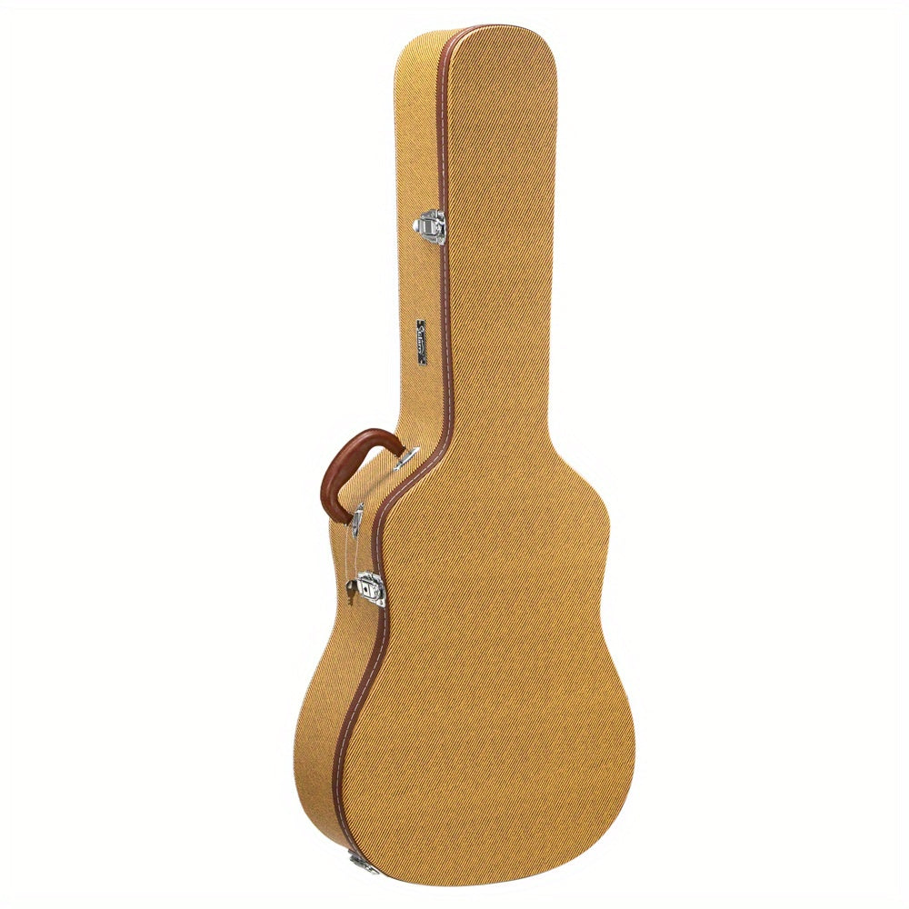 41" Folk Guitar Hardshell Carrying Case Fits Most Acoustic Guitars Microgroove Flat Yellow PVC