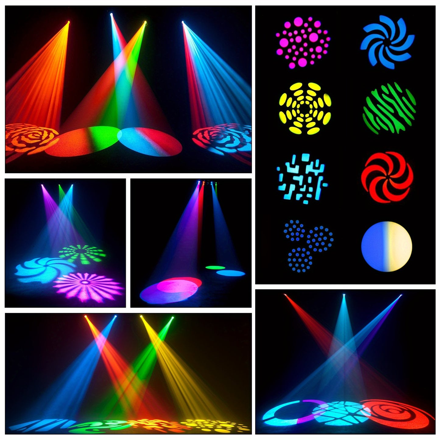 Moving Head LED DJ Party Light RGBW 8 Pattern Shake Disco Light with Remote and Control Sound Activated Spotlight for Church Wedding Live Show Moving Head Lights