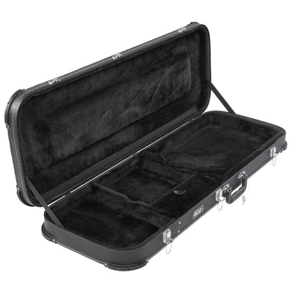 Electric Guitar Square Hard Case with Protective Sleeve Fits ST TL Burning fire 170 Style Electric Guitar Blac