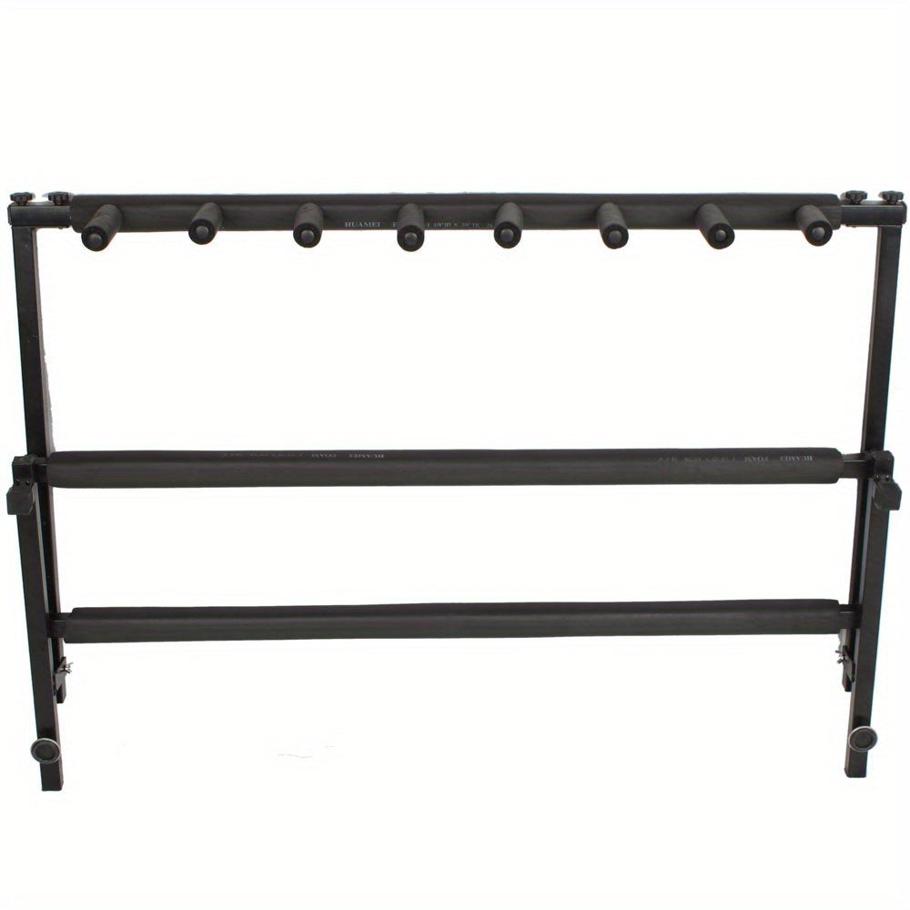 Heavy-Duty Rack Style Guitar & Bass Stand - Sturdy Construction with Multiple Horizontal Bars, Space-Saving Vertical Design, Non-Slip Base - Compatible with Electric, Acoustic, Bass Guitars - Ideal for Home Studios, Music Stores