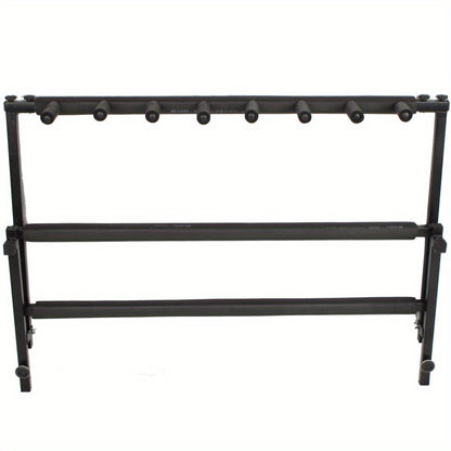 Heavy-Duty Rack Style Guitar & Bass Stand - Sturdy Construction with Multiple Horizontal Bars, Space-Saving Vertical Design, Non-Slip Base - Compatible with Electric, Acoustic, Bass Guitars - Ideal for Home Studios, Music Stores