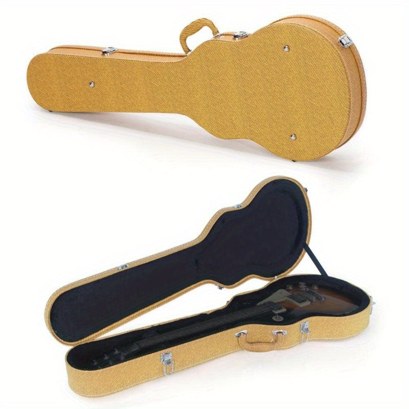 Yellow Hard - Shell Electric Guitar Case for GLP Style Guitars - Bulge Surface, Durable & Sturdy with Accessories Compartment