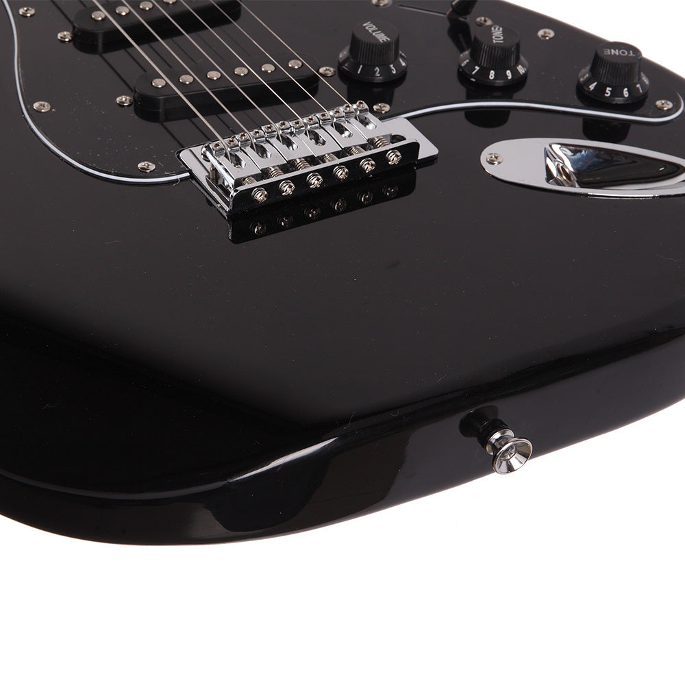 AST Stylish Electric Guitar Kit with Black Pickguard Black