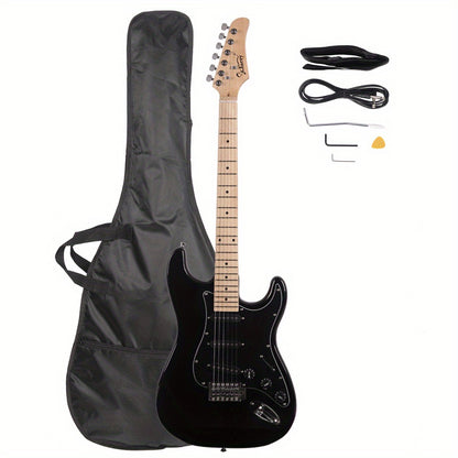AST Stylish Electric Guitar Kit with Black Pickguard Black