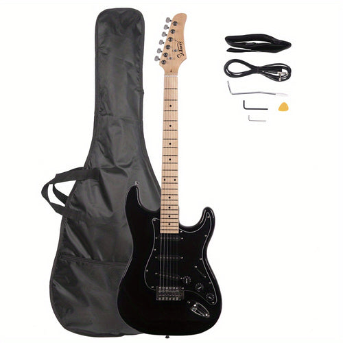 AST Stylish Electric Guitar Kit with Black Pickguard Black