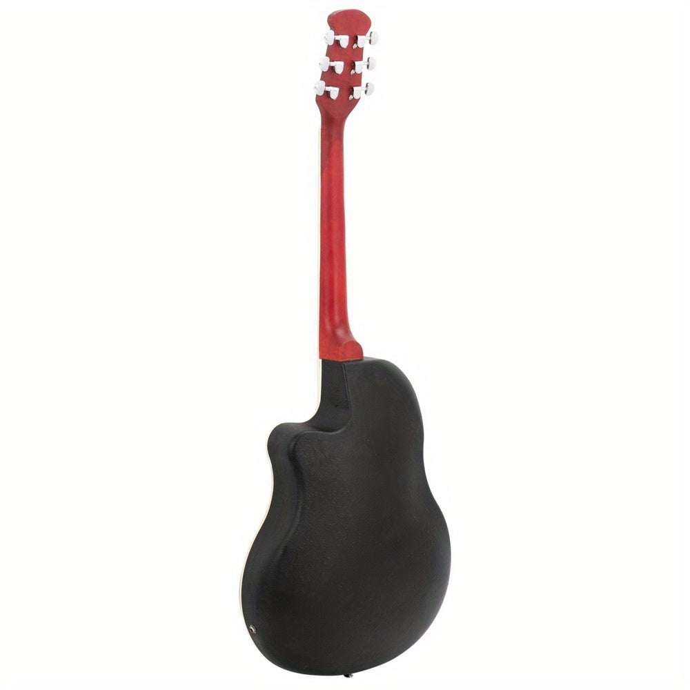41 Inch Full-Size Cutaway Acoustic-Electric Guitar Grape Voice Hole Spruce Top Round Back Sunset Color