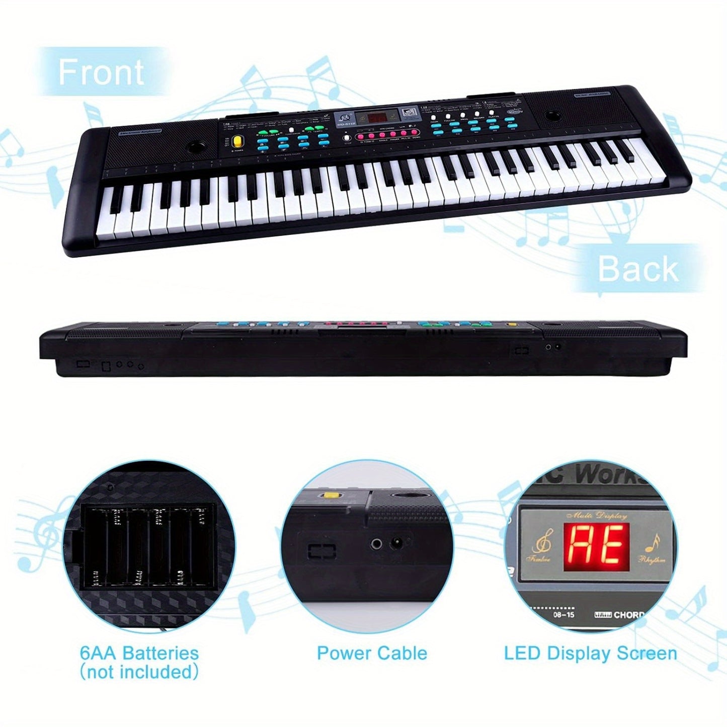 37Key Electronic Keyboards Digital Piano Music Keyboard With Microphone Sheet Stand For Birthday And Christmas Gift