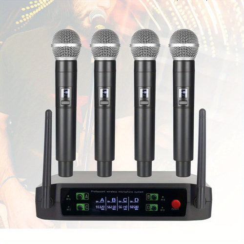The Four-channel Handheld Lavalier Wireless Microphone System Boasts Professional Sound Quality And Is Ideal For Various Event Settings, Including Parties, Weddings, Churches, And Stages, Enhancing Your Performance With Ultra-high Frequency Effects