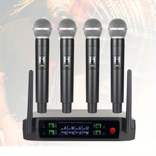 The Four-channel Handheld Lavalier Wireless Microphone System Boasts Professional Sound Quality And Is Ideal For Various Event Settings, Including Parties, Weddings, Churches, And Stages, Enhancing Your Performance With Ultra-high Frequency Effects