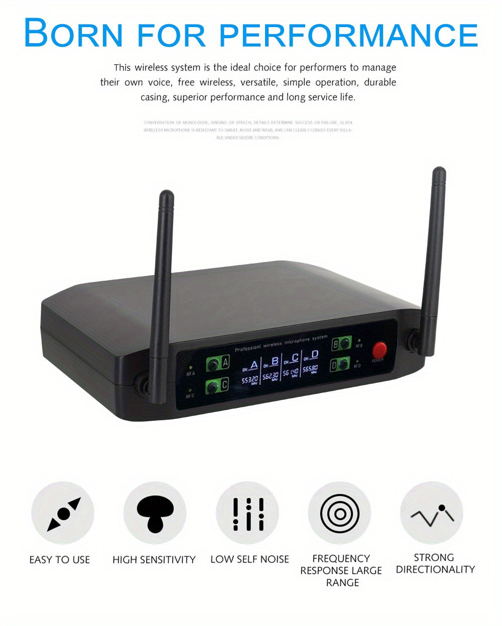 The Four-channel Handheld Lavalier Wireless Microphone System Boasts Professional Sound Quality And Is Ideal For Various Event Settings, Including Parties, Weddings, Churches, And Stages, Enhancing Your Performance With Ultra-high Frequency Effects