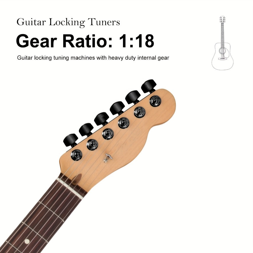 Guitar Tuning Peg Set, 6pcs, 6 pcs, SAPHUE, Premium for Replacing Guitar Tuning Hardware