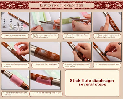 Chinese Bamboo Dizi Flute, Two-Section Traditional Instrument for Beginners