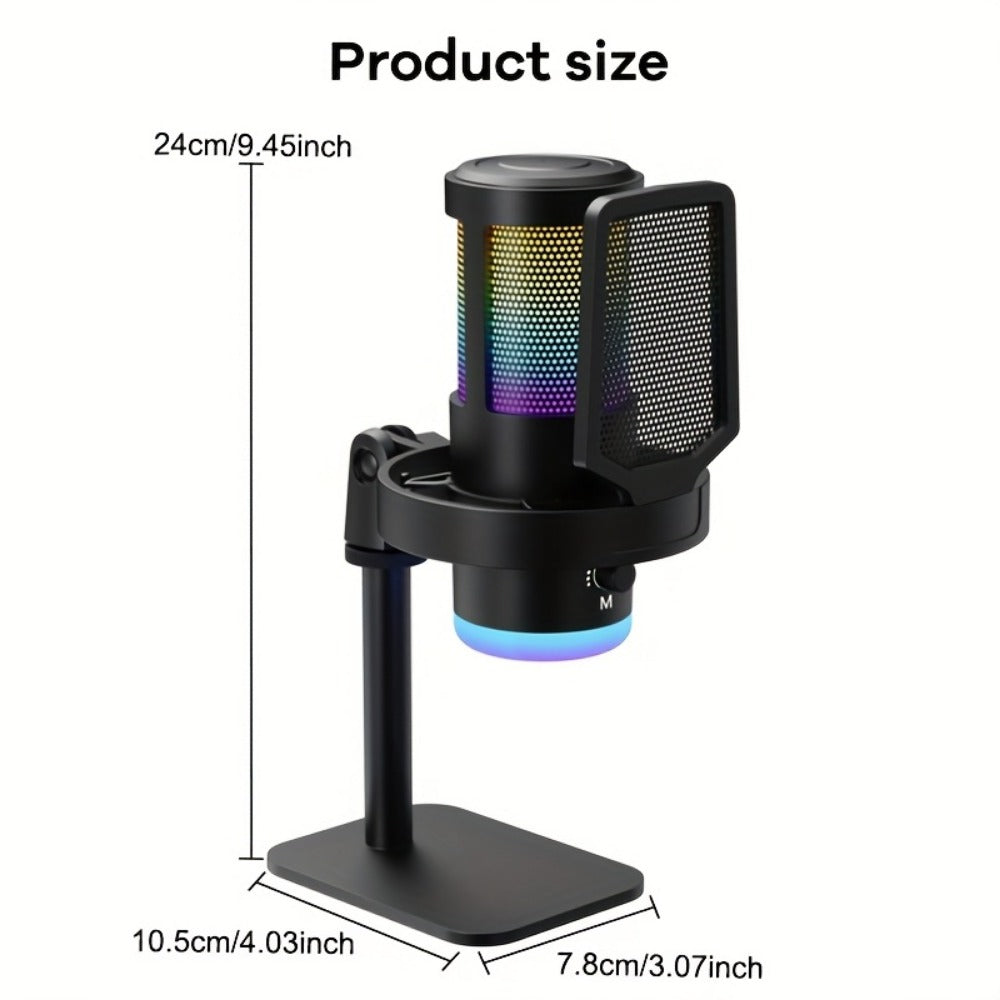 Recording Microphone, USB, Condenser, XLR, Podcast for Recording and Streaming