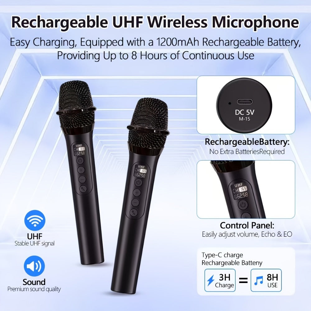 Portable PA Speaker, Upgraded MOS-1265-1 Wireless, RGB, Wireless, MOS-1265, Enhanced