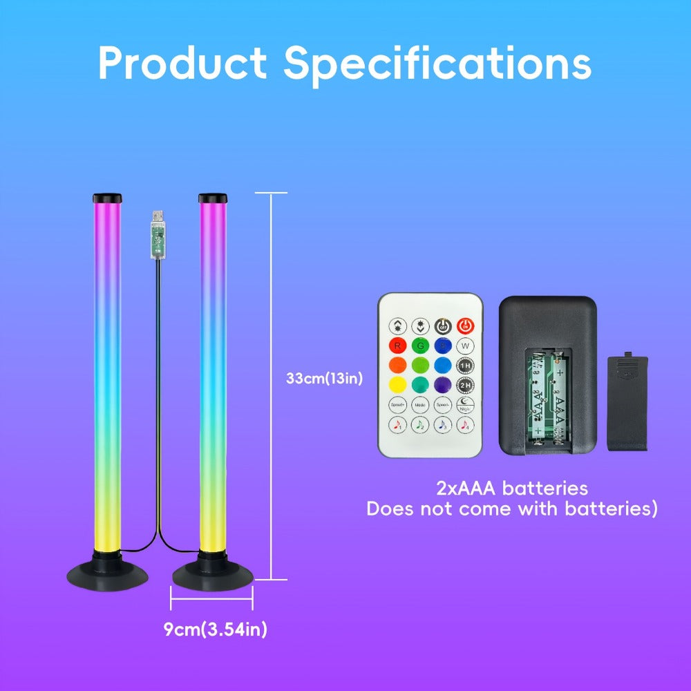 RGB Monitor Light Bars, 2-Piece USB Backlight Set with App and Remote Control