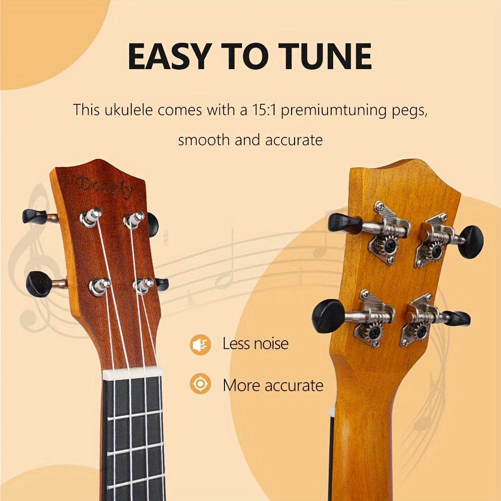 21 Inch 23 Inch Ukulele Beginner Kit, Include a Guitar Bag, Picks, String Cleaning Cloth, Strings, And a Booklet