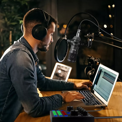 USB Audio Interface, Complete, Podcast, Equipment for Recording and Streaming