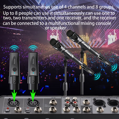 XLR Wireless Microphone System, 2. 4Ghz, Rechargeable Wireless Mic Adapter for Mixing, Dynamic, and Live Broadcasting, USB-C Charging, 0. 1W-0. 2W Power Output, No Charger Included, Live Broadcasting | Sleek Design | USB Charging, XLR Microphon