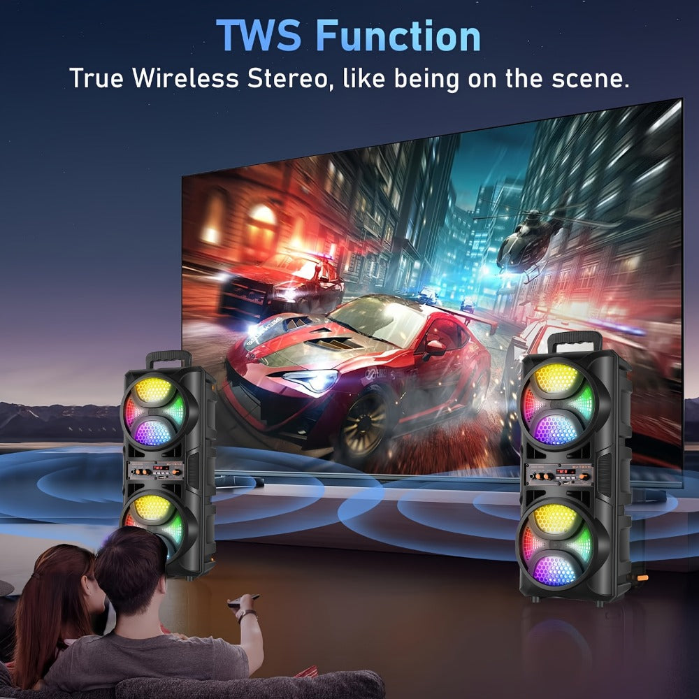 Portable PA Speaker, USB, Wireless, 2500W, System for Parties and Karaoke