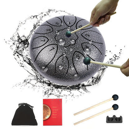 6-inch Steel Tongue Drum, 11-note Hand Drum with Drumsticks And Music Book, Suitable for Meditation And Yoga