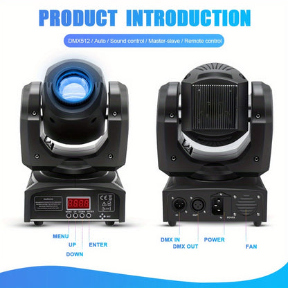 Moving Head DJ Light, RGBW, DMX Control, LED, Party for Stage and Party Lighting